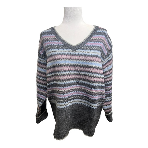 Colorful Grandpa Sweater Lambswool Large - Picture 1 of 3
